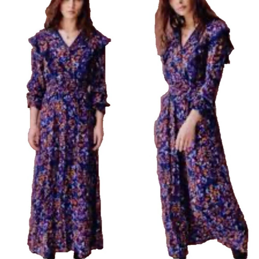 ATELIER REVE Irlea Dr Midi Dress S 38 USA 8 UK12 Medieveal Blue 139.95€ NEW